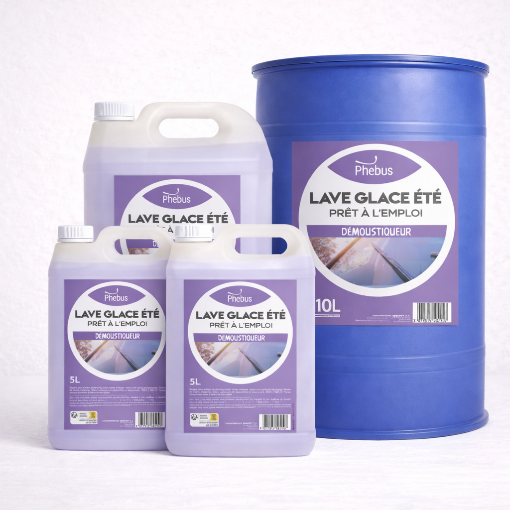 PHEBUS Lave-glace été démoustiquant – sans méthanol vitres et phares