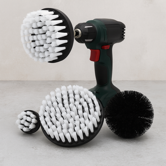Lot de 4 brosses poils doux blancs pour perceuse
